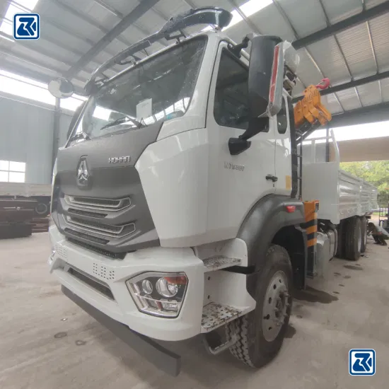 Equipamento de guindaste Sinotruck HOWO com lança dráulica 4X2 novo ou usado pequeno/grande caminhão guindaste montado na parte traseira para 5 toneladas